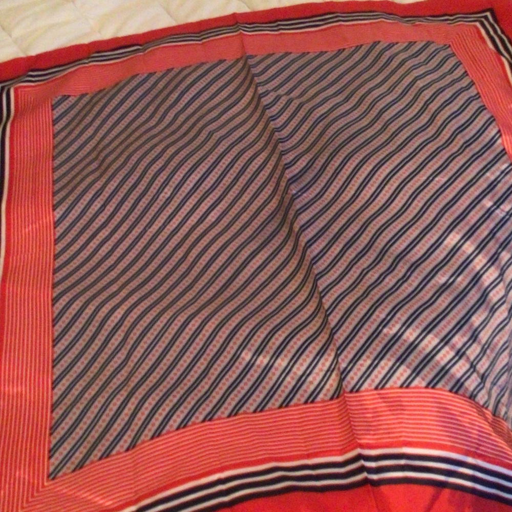 Jason Maxwell Red and Blue Striped Scarf